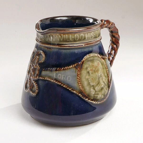 Milk jug commemorating the centenary of the Battle of Trafalgar, 1905 (sandstone ceramic)