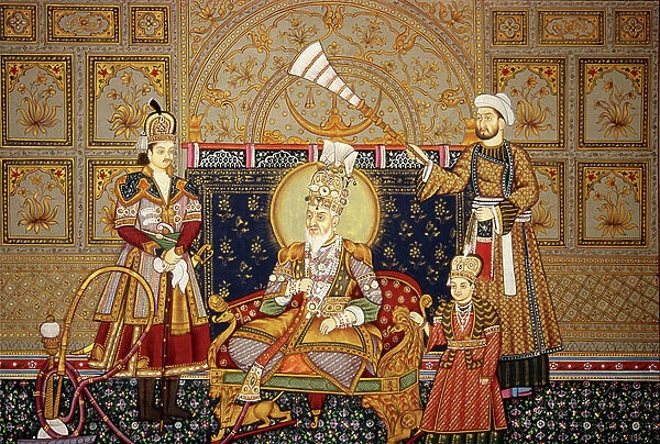 Miniature Painting of Mughal Emperor Shah Jahan on Paper