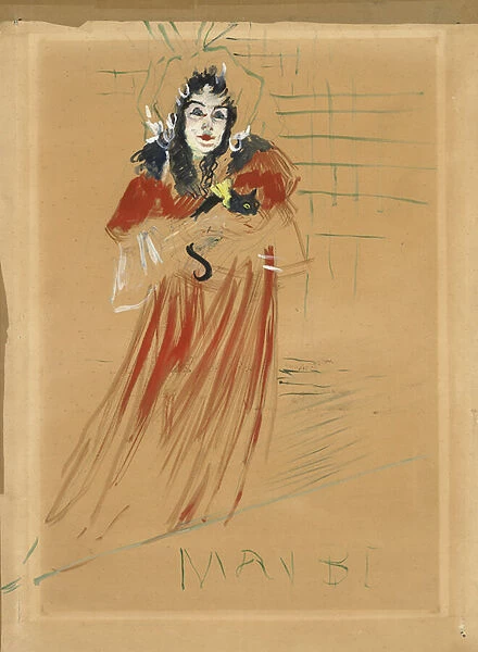 Miss May Belfort, 1895 (peinture a l essence, gouache on paper laid down on canvas)