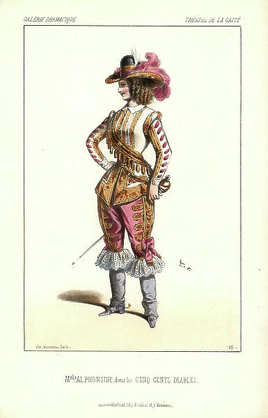 Mlle. Alphonsine as the Princess Castorine in 'Les Cinq Cents Diables' at the Theatre de la Gaite
