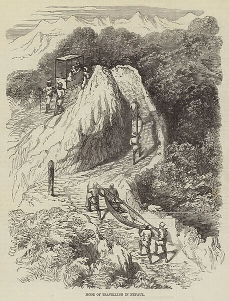 Mode of Travelling in Nepaul (engraving)
