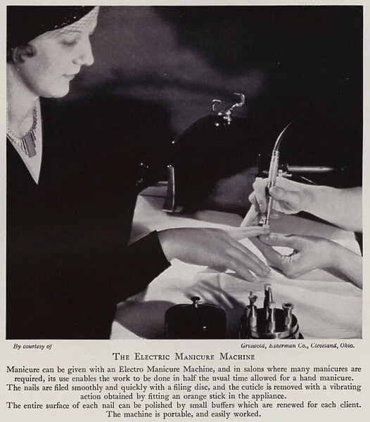 Modern Beauty Culture: The electric manicure machine (b  /  w photo)