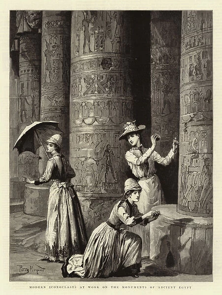 Modern Iconoclasts at Work on the Monuments of Ancient Egypt (engraving)