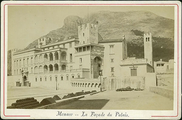 Monaco: The facade of the Prince's Palace, 1885