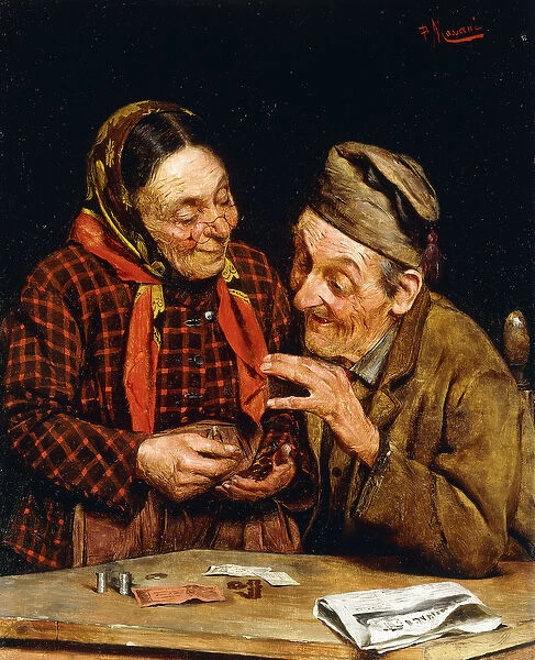 The Money Counter, (oil on canvas)