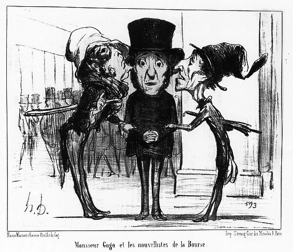 Monsieur Gogo and the news lists of the Bourse: series of cartoons drawn from '