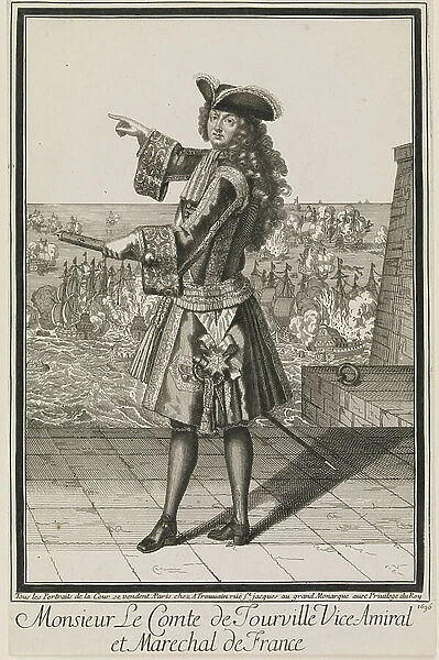 Monsieur Le Comte de Tourville Vice-Amiral et Marechal de France, 1696 (engraving, etching)