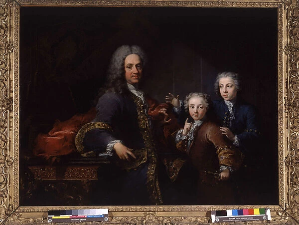 Monsieur de Saint Cannat and his children (oil on canvas)
