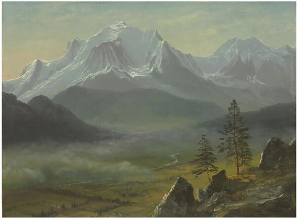 Mont Blanc (oil on paper laid down on canvas)
