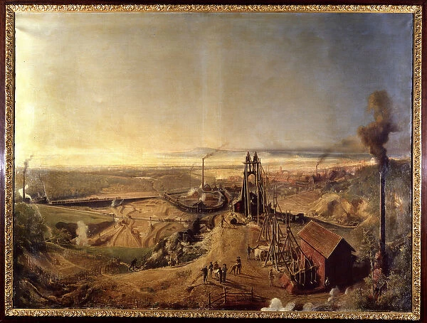Montchanin clay mine and cellar. Painting by Francis Bonhomme, 1850. Ecomusee du Creusot