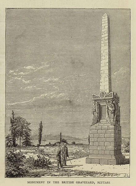 Monument in the British Graveyard, Scutari (engraving)