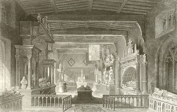 Monuments to the Earls of Rutland in Bottesford Church, Leicestershire (engraving)