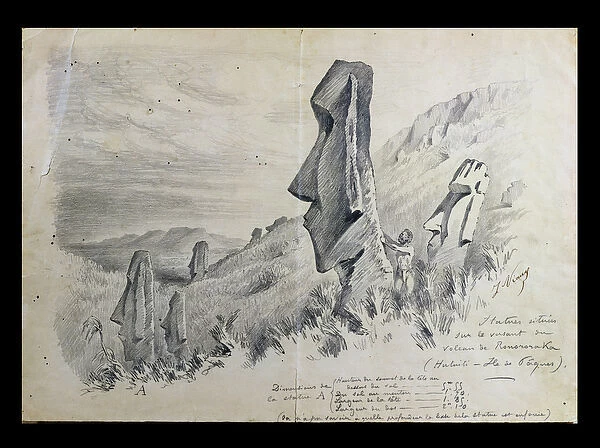 Monuments on Easter Island (pencil on paper)