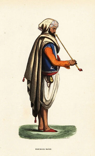 Moorish merchant with tobacco pipe, Algeria