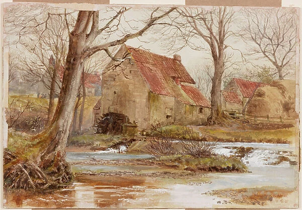 Morwick Mill, on the Coquet (bodycolour on paper)