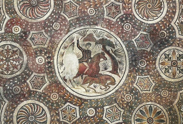 Mosaic with hunting scene, 4th century AD (mosaic)
