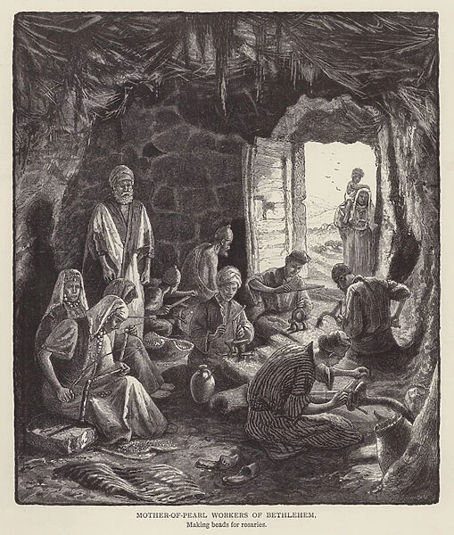 Mother-of-Pearl workers of Bethlehem (engraving)