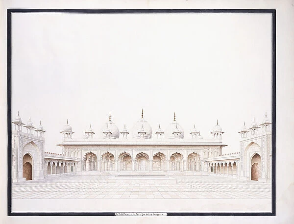The Moti Musjid in the Fort of Agra, c. 1815 (pencil and w  /  c)