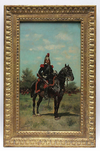 Mounted Dragoon Officer, 1876 (oil on canvas)