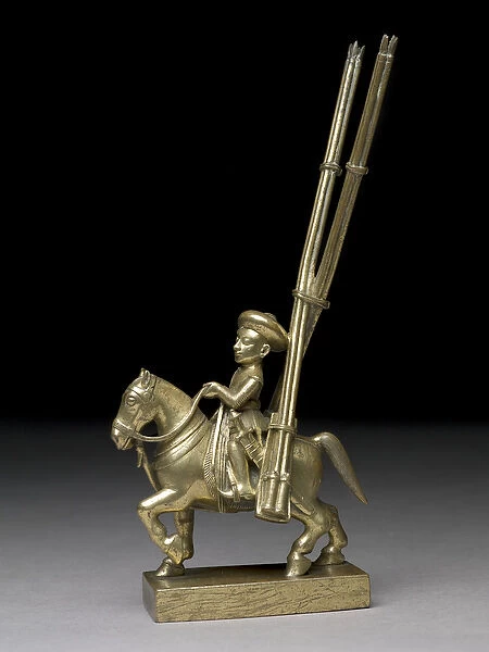A mounted warrior with rocket-launchers, Indian, c. 1795 (brass)