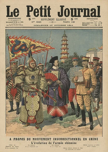 Movement of revolt in China, evolution of the Chinese army, illustration from Le