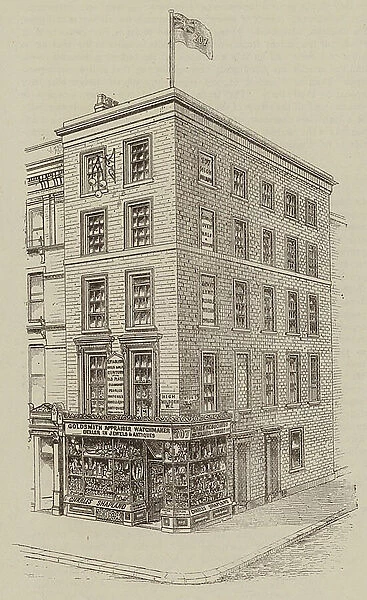Mr Charles Shapland, formerly Cloud and Shapland, Dealer in Ancient Plate, and Antiques of Interest to Americans, 207, High Holborn, beside the Restaurant, WC (engraving)