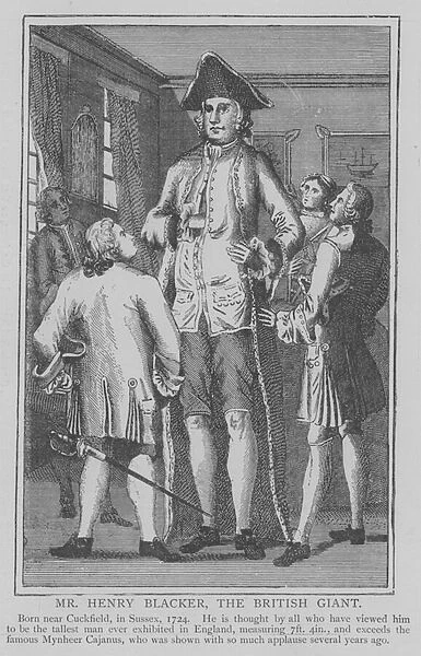Mr Henry Blacker, the British Giant (engraving)