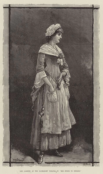 Mrs Langtry, at the Haymarket Theatre, in 'She Stoops to Conquer'(engraving)