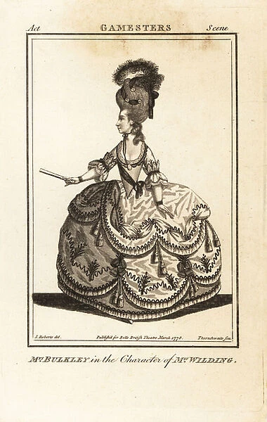 Mrs Mary Bulkley in the character of Mrs Wilding in David Garricks adaptation of James Shirleys The Gamesters, Drury Lane Theatre, 1782
