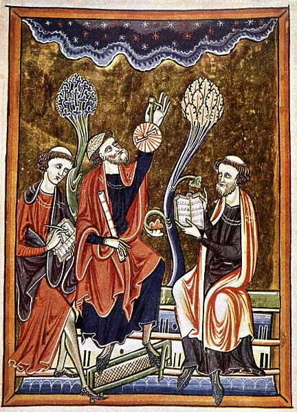 Ms 1186 f. 1, The Astronomer, the Clerk and the Computist