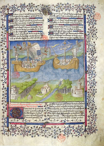 Ms 2028 fol. 2 The Trojan origins of the French nation, from the Grandes Chroniques de