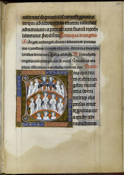 MS 300 f. 199r, suffrage to angels, folio from the Psalter-Hours of Isabelle of France, c