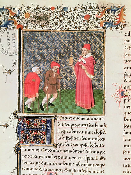 Ms 399 fol. 35v Beggars, from Book of Proprietes