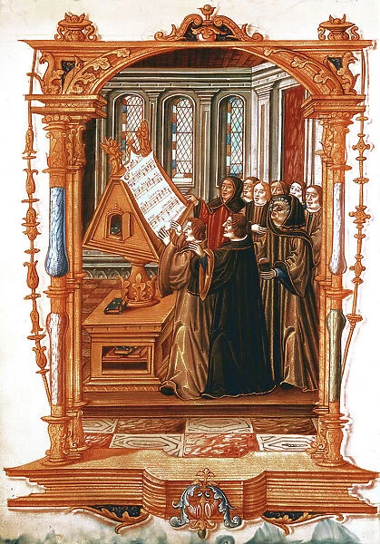 Ms Fr 1537 f. 58v Illustration from Chants Royaux sur la Conception Couronnee