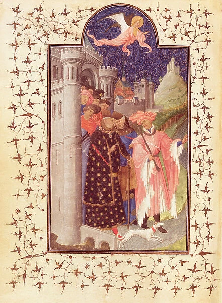 Ms Lat 18014 f. 288v The Departure of Jean de France (1340-1416) Duke of Berry
