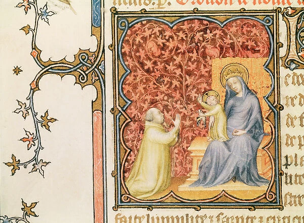 Ms Lat 18014 Jean de France (1340-1416) Duke of Berry Praying Before the Virgin and Child
