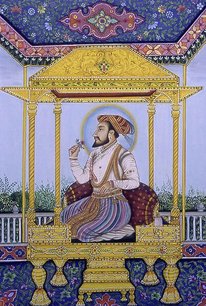 Mughal Emperor Shah Jahan Miniature Painting
