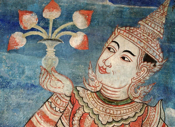 Detail from a mural in the Viharn laikam at Wat Phra Singh