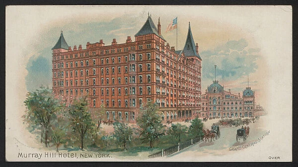 Murray Hill Hotel, New York, USA (coloured engraving)