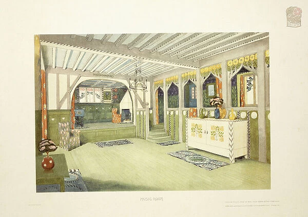 Music Room, Isle of Man, c. 1901 (colour lithograph)