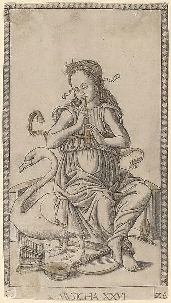 Musicha (Music) c. 1465 (engraving with gilding)