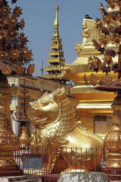 Myanmar - Burma: Bagan City, Shwe Zigon Zedi Pagoda, begins in 1059 completed in 1102. It houses a Buddha tooth