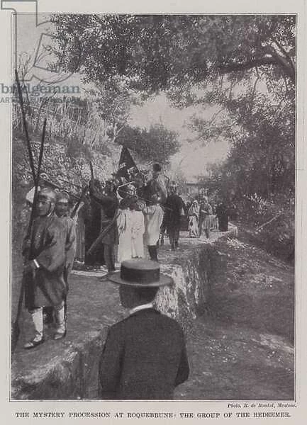 The Mystery Procession at Roquebrune, the Group of the Redeemer (b  /  w photo)