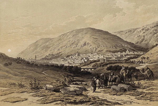Nablous, the Ancient Shechem (colour litho)