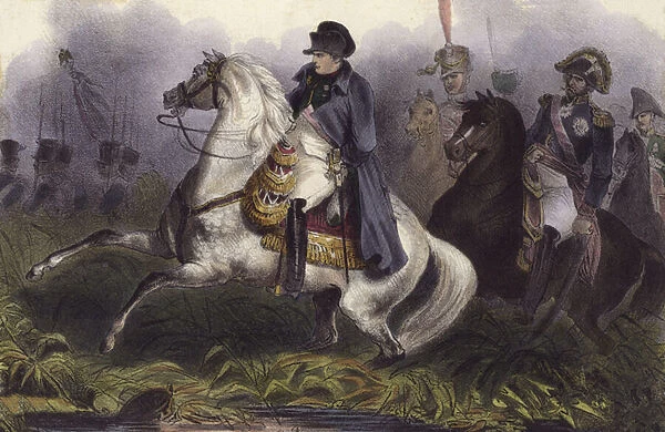 Napoleon at the Battle of Austerlitz, 2 December 1805 (mezzotint)