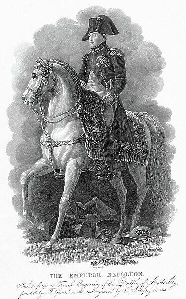 Napoleon I of France, Engraving after the equestrian portrait by Gerard