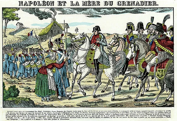 Napoleon and the mother of the grenadier, 1804 (Epinal print)
