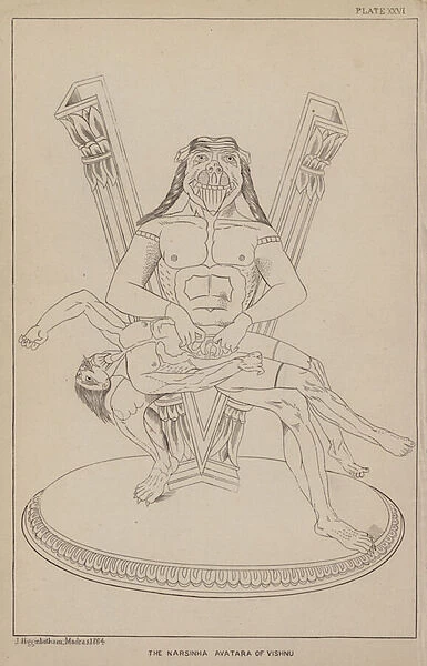 The Narsinha Avatara of Vishnu (engraving)