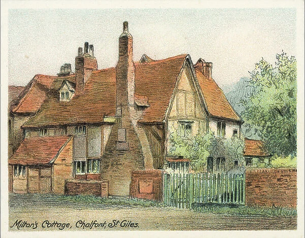 The Nation's Shrines, 1929: Milton's Cottage, Chalfont St Giles, Bucks (colour litho)