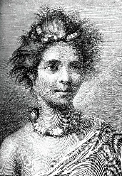 Native woman from the Sandwich islands, 1785 (engraving)